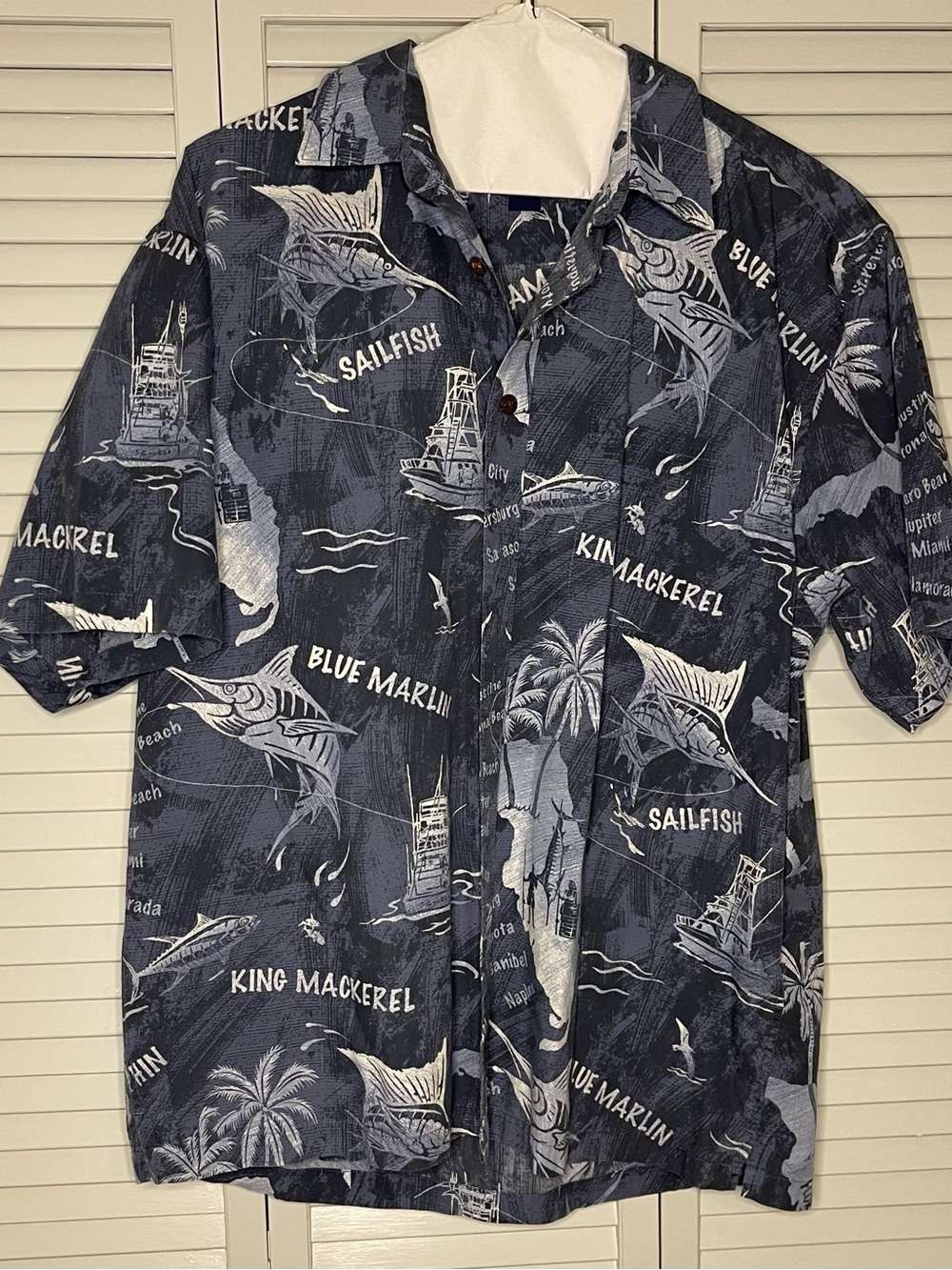 Reel Legends Navy & White Fishing Shirt